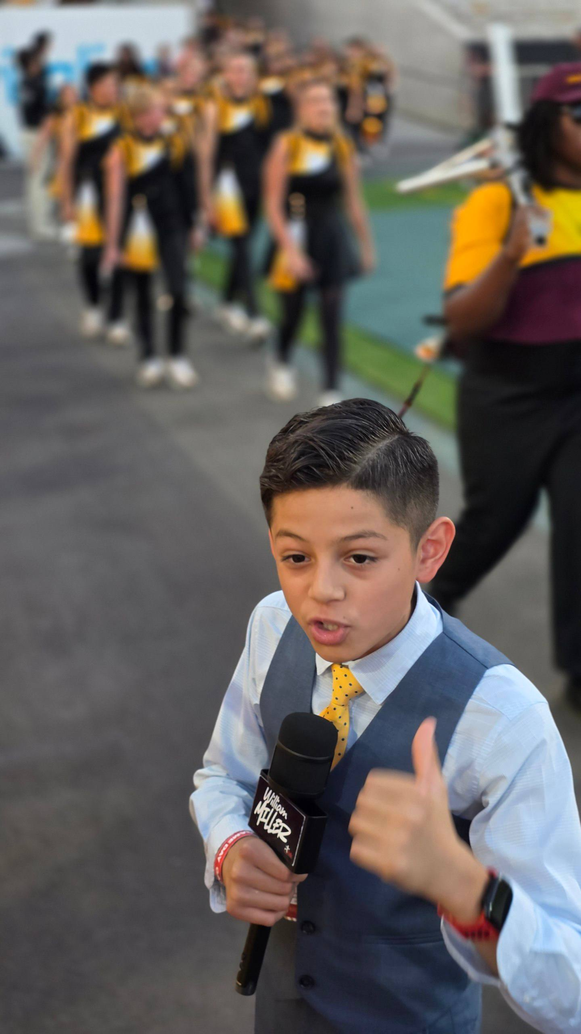 Taking in the game day atmosphere, with ASU band members behind me. Photo: Bold World Media.